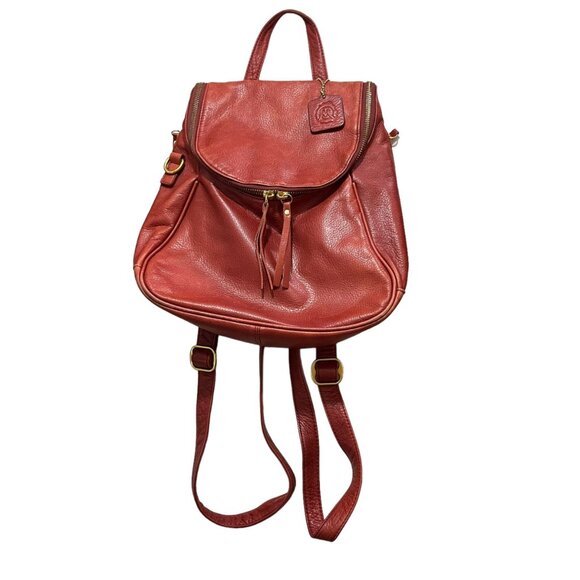 Osgoode Marley Handbags - Osgoode Marley red leather backpack quality made adjustable straps